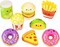 4E's Novelty 24 Pack Fast Food Squishy Toys for Kids Bulk - Slow Rising Individually Wrapped Small Foam Squishies for Classroom & Birthday Party Favors